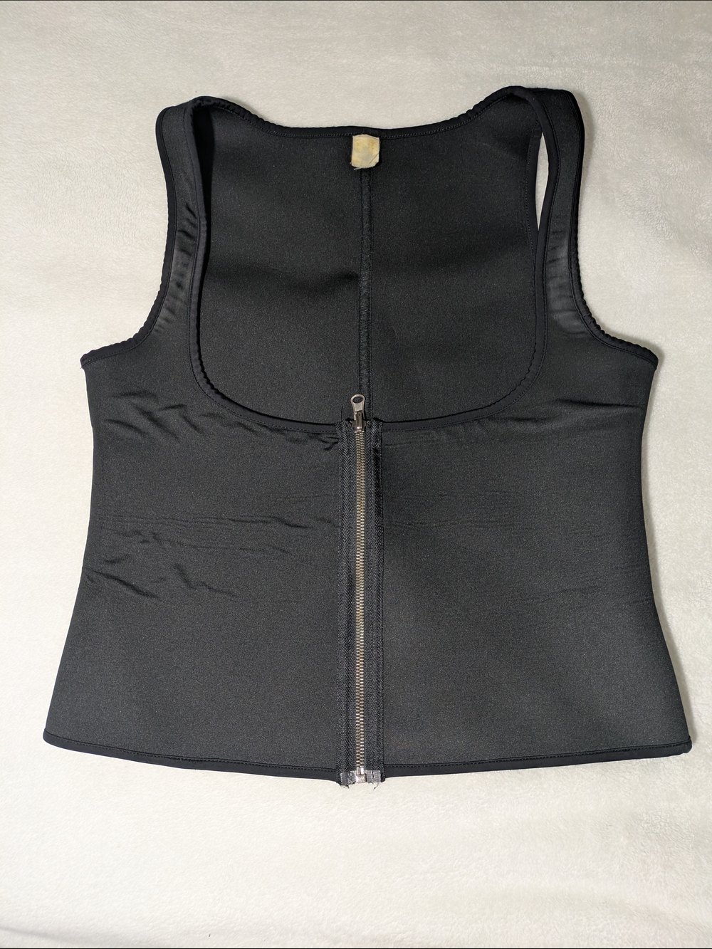 Women's Neoprene Sauna Vest Waist Trainer Zipper Sweat Tank Top Black L/XL